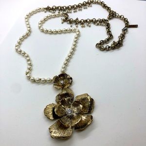 WHBM long flower necklace
